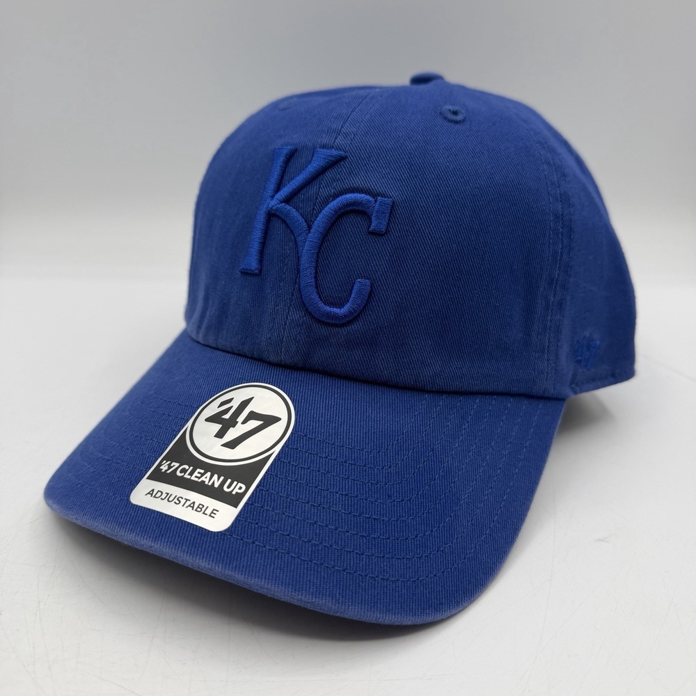 '47 Brand Clean Up Kansas City Royals Hat Cap Strapback Adjustable Blue MLB NWT